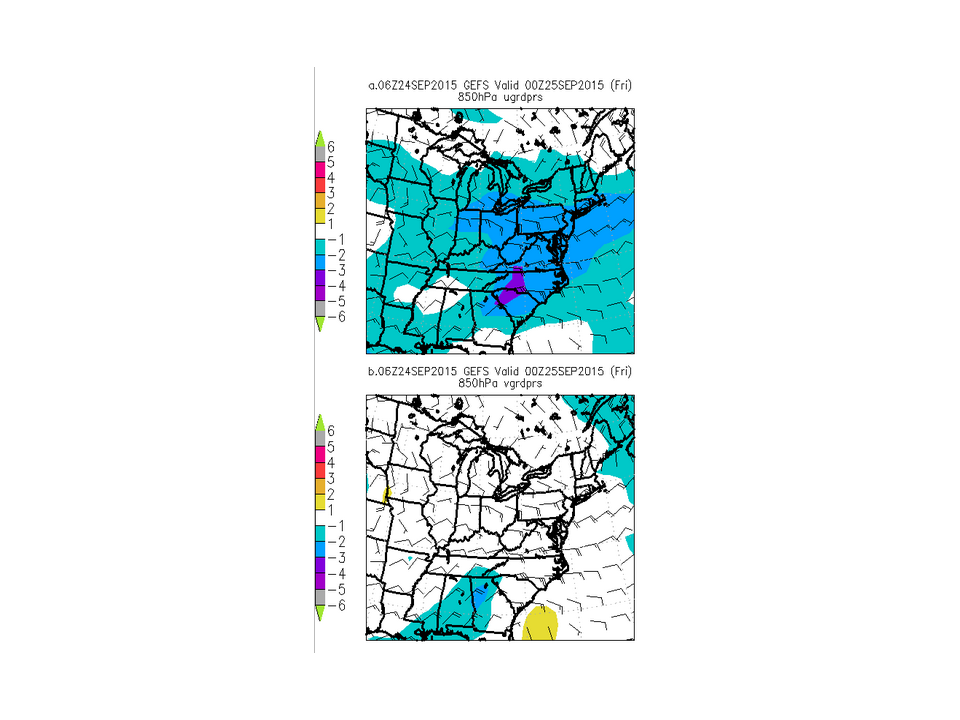Anomalously strong easterly winds shown with the u or horizontal component on top