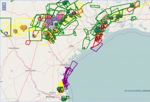 Warnings (polygons) and reports (squares) during the severe weather and flooding event to end the work week and finish Saturday. 