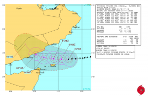 Chapala's track and warning cone over the next few days.