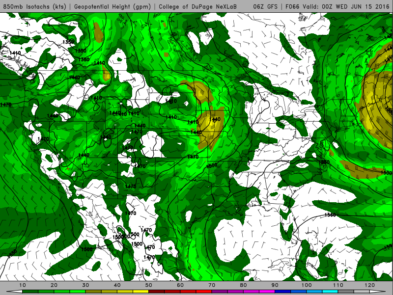 Strong low level jet in the Northern Plains along with the Central Plains and Middle Mississippi Valley helping fuel heavy rain and strong to severe thunderstorms respectively.