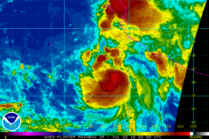 Satellite loop of Tropical Storm Frank. Loop provided by NOAA.