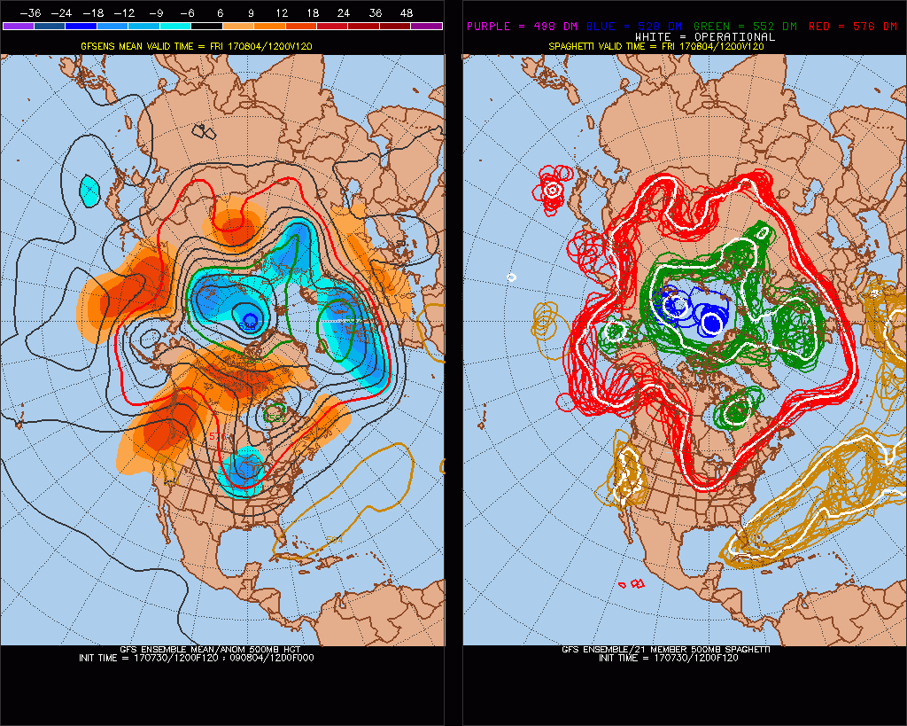 500MB Forecast for Fri Aug. 4, 2017 Courtesy of Penn. State University